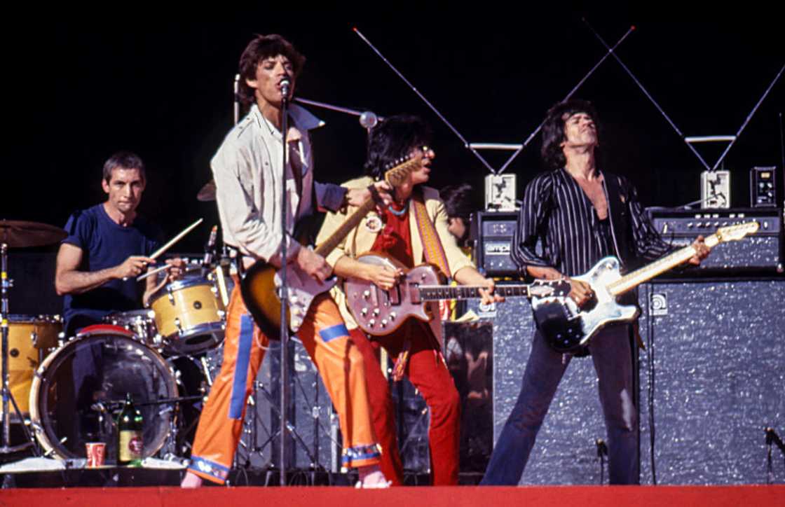 The Rolling Stones performing on stage The Rolling Stones performing on stage