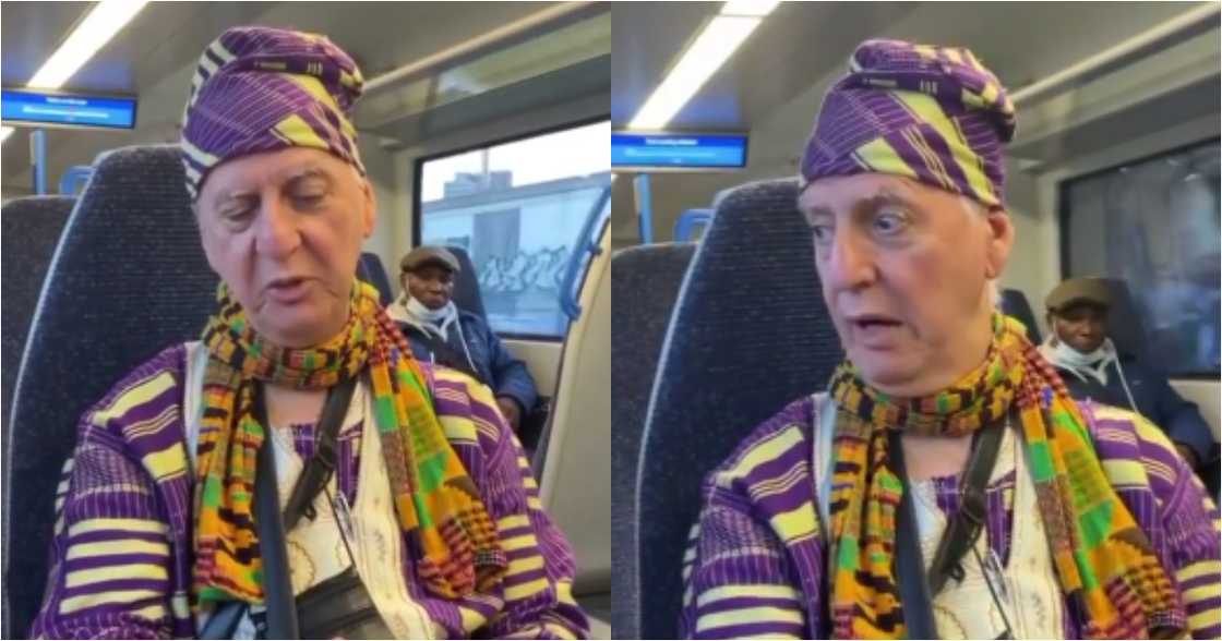 Video of 'oyibo' man speaking fluent Twi stuns Ghanaian passengers on a bus Video of 'oyibo' man speaking fluent Twi stuns Ghanaian passengers on a bus