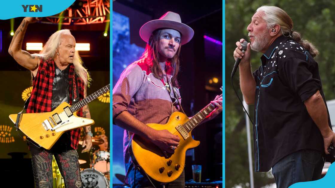 Rickey Medlocke (L), Duane Betts (M) and Doug Gray (R)