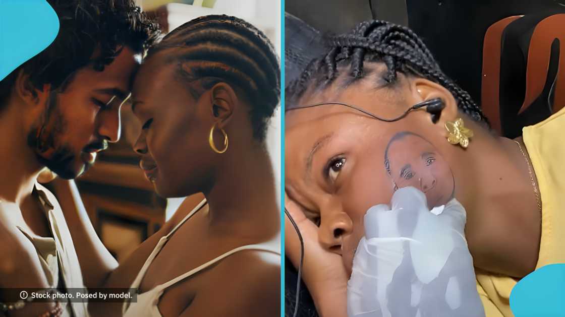 Facial tattoo, tattoo love story, couple tattoos, permanent ink, tattoo artist, love, relationship