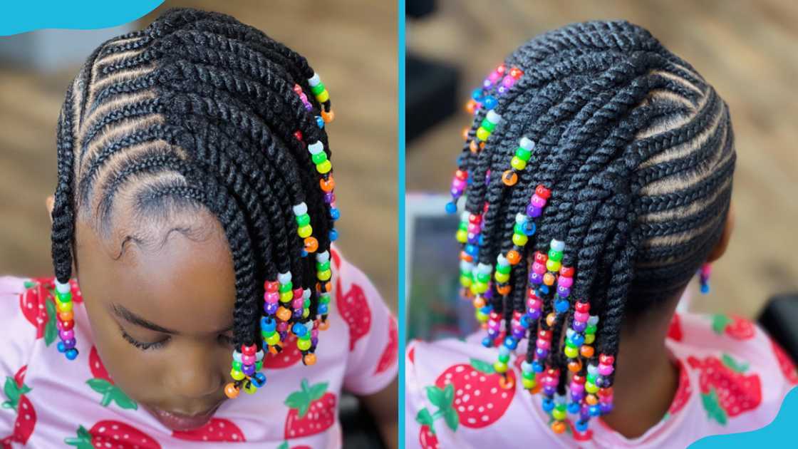 Cornrow twist with faux locs