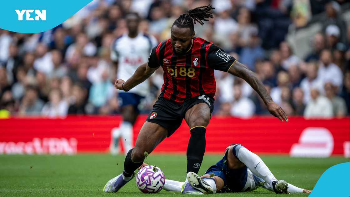 Antoine Semenyo, Antoine Semenyo dribbles Pedro Porro, Bournemouth beats Tottenham, Ghana Black Stars, Mohammed Kudus. Antoine Semenyo, Antoine Semenyo dribbles Pedro Porro, Bournemouth beats Tottenham, Ghana Black Stars, Mohammed Kudus.