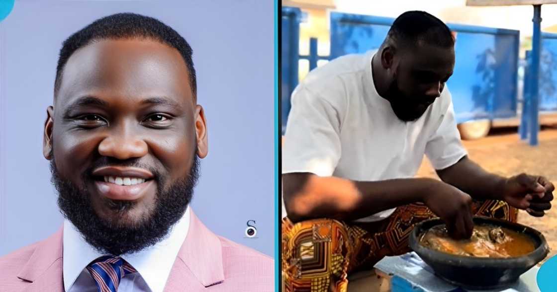 Ohene Kwame Frimpong, Asante Akyem North, MP, kokonte, local chop bar, Ghanaian dish Ohene Kwame Frimpong, Asante Akyem North, MP, kokonte, local chop bar, Ghanaian dish