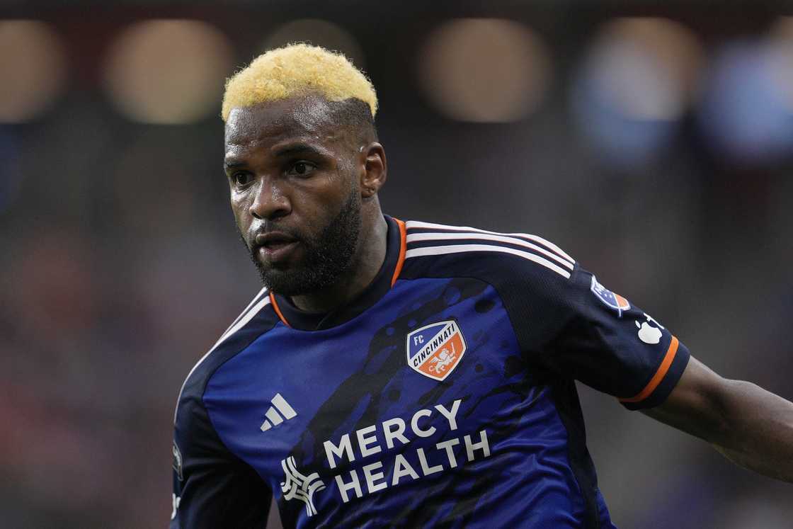 Gabon striker Aaron Boupendza during his time at FC Cincinnati as he appears in the first half of a Leagues Cup match against Guadalajara at TQL Stadium on July 27, 2023 in Cincinnati, Ohio Gabon striker Aaron Boupendza during his time at FC Cincinnati as he appears in the first half of a Leagues Cup match against Guadalajara at TQL Stadium on July 27, 2023 in Cincinnati, Ohio