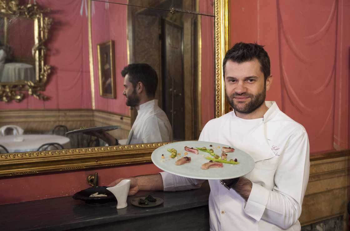 Showcooking by Enrico Bartolini for the event Panorama d'Italia