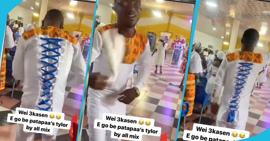 Ghanaian man rocks corseted kaftan to church Ghanaian man rocks corseted kaftan to church