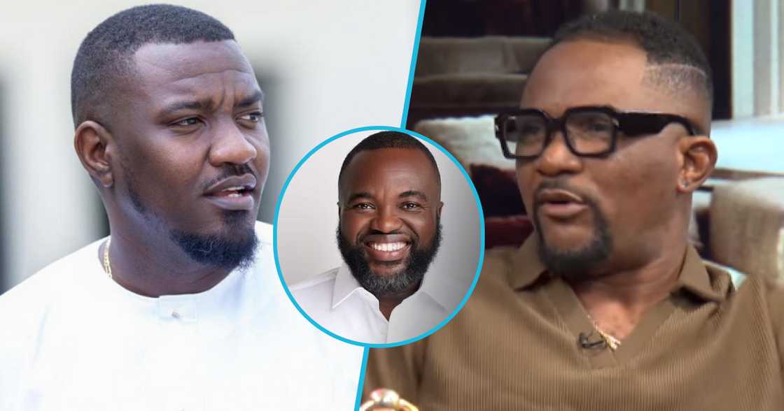 Photos of John Dumelo (L), Fred Nuamah (M), and Mr Logic (R).