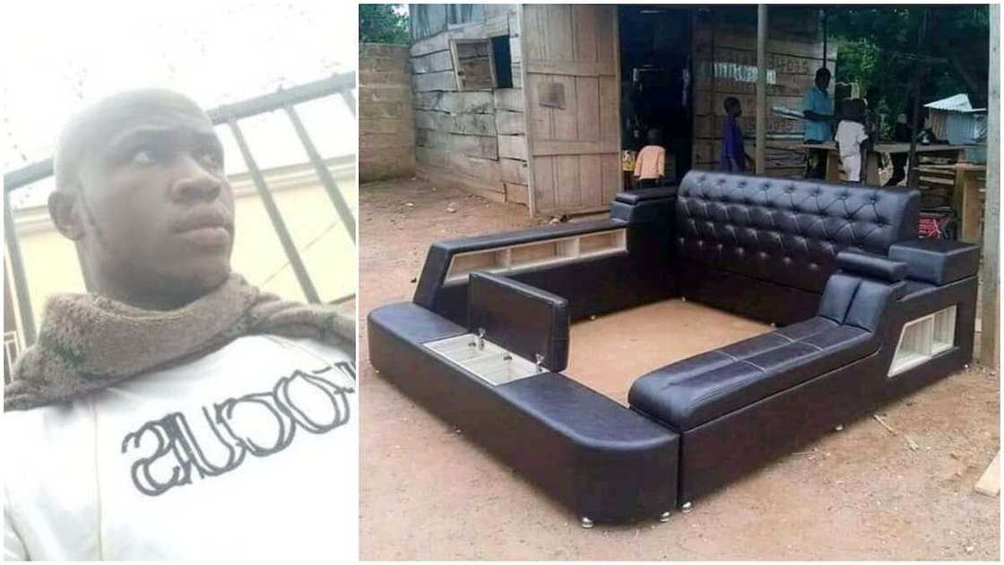 Young Nigerian man showcases the bed frame he made, photo stirs reactions, people ask for his location Young Nigerian man showcases the bed frame he made, photo stirs reactions, people ask for his location
