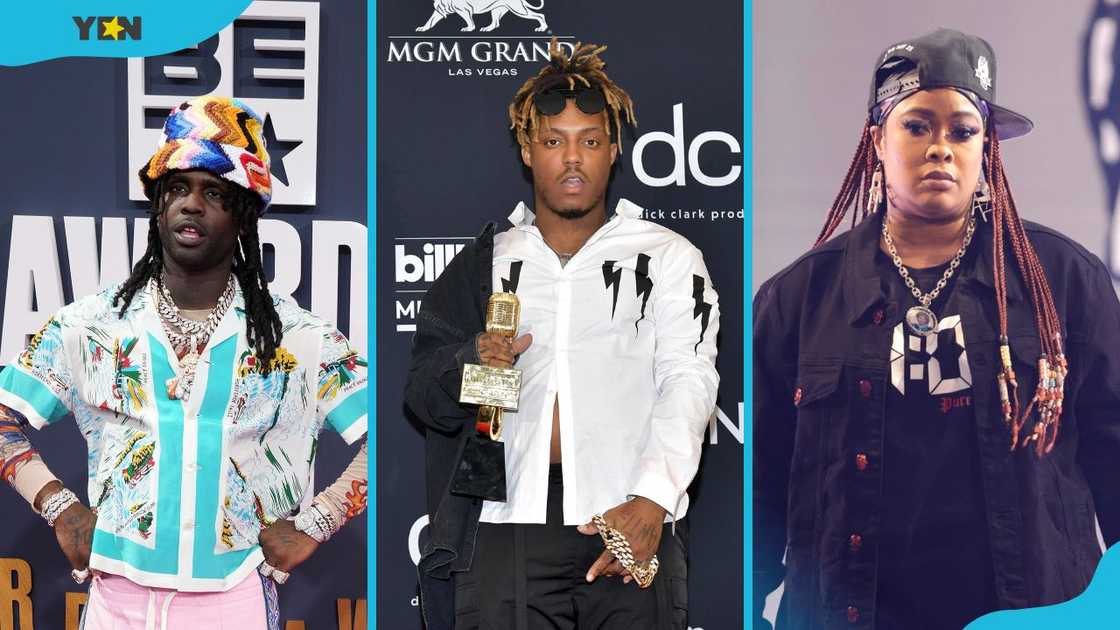 From left to right is Chief Keef,Juice Wrld and Da Brat From left to right is Chief Keef,Juice Wrld and Da Brat