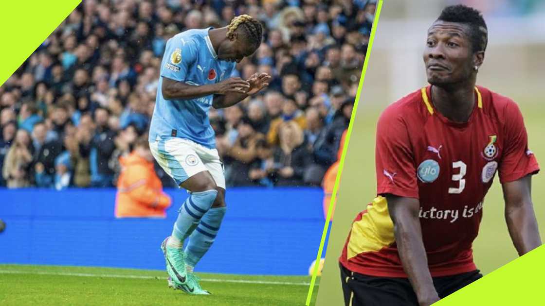 Jeremy Doku copies Asamoah Gyan’s celebration after goal against Nottingham Forest