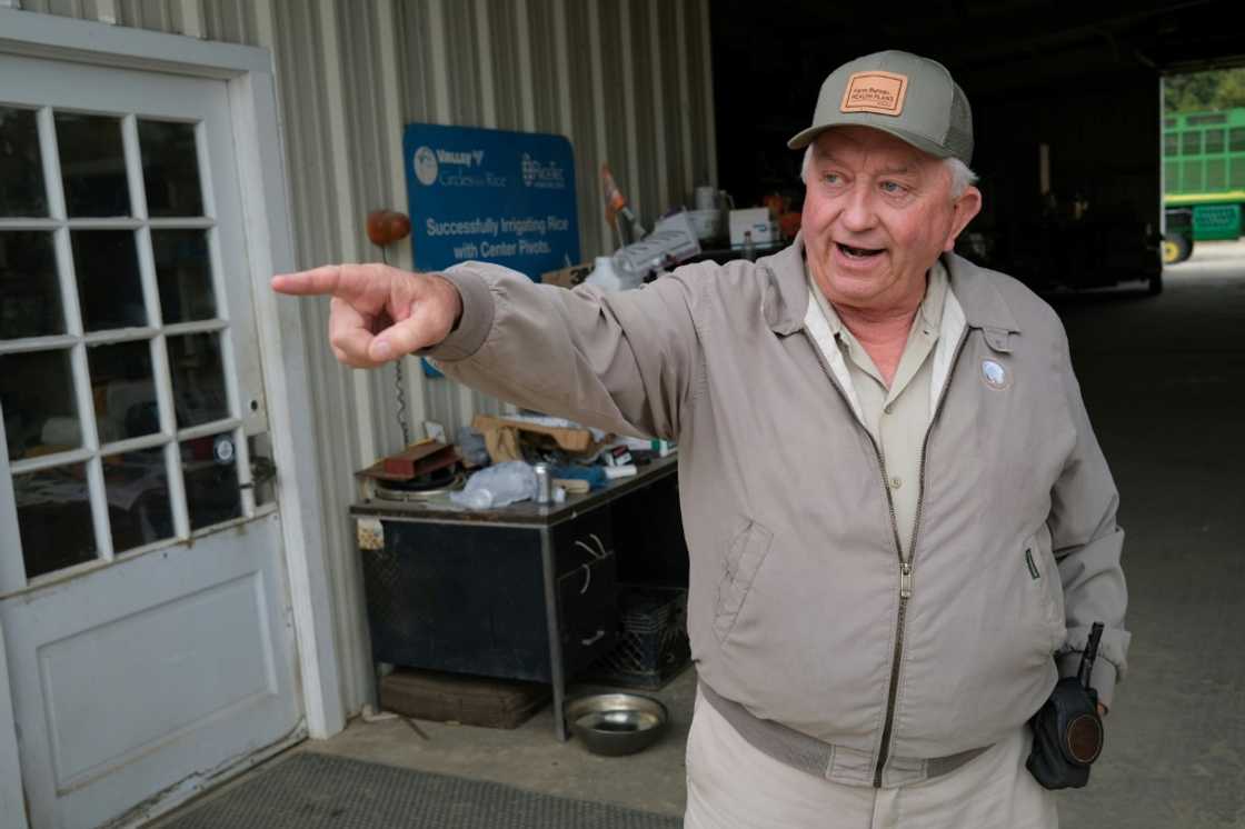 Farmer Jimmy Moody has been forced to put excess soybeans in storage, and hope prices go up Farmer Jimmy Moody has been forced to put excess soybeans in storage, and hope prices go up