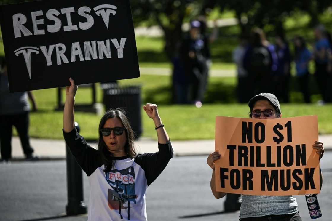 Opponents of Elon Musk's $1 trillion pay package rallied against the plan on the eve of Tesla's annual meeting