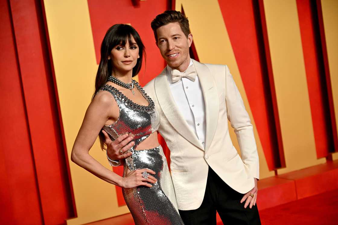 Nina Dobrev and Shaun White attend the 2024 Vanity Fair Oscar Party.