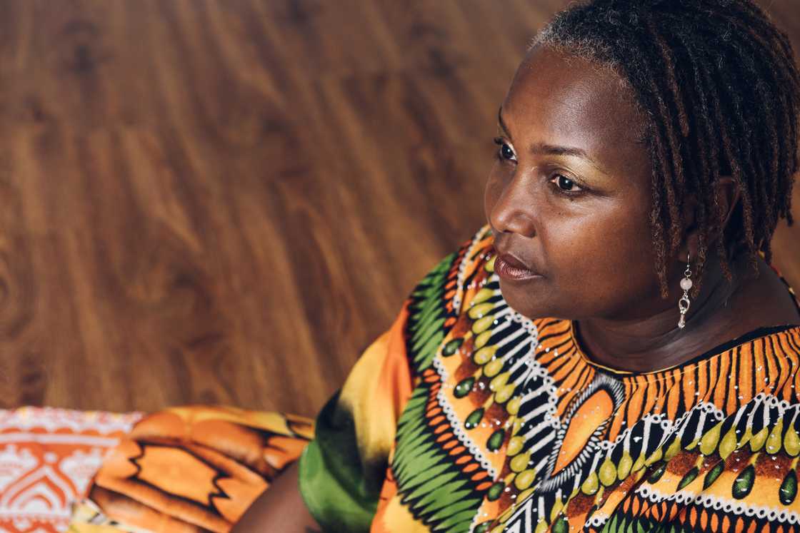 Contemplative black woman. Contemplative black woman.