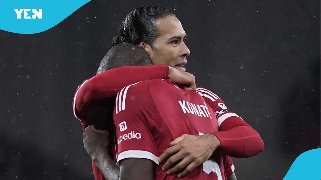 Ibrahima Konate, Liverpool FC, Konate scoring emotional goal, Konate's father's passing, Premier League match, Anfield atmosphere. Ibrahima Konate, Liverpool FC, Konate scoring emotional goal, Konate's father's passing, Premier League match, Anfield atmosphere.