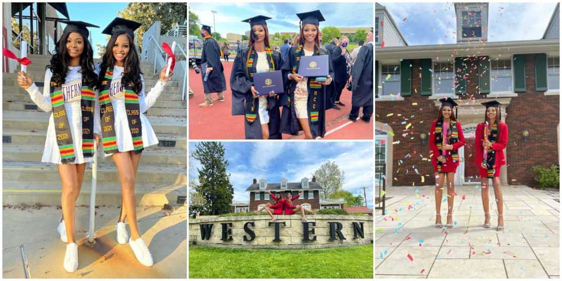 Beautiful Nigerian Identical Twins Graduate from US University Together, Stun the Internet with Lovely Photos Beautiful Nigerian Identical Twins Graduate from US University Together, Stun the Internet with Lovely Photos