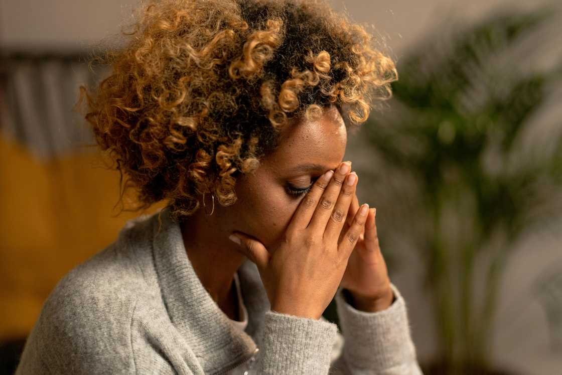 A worried woman A worried woman
