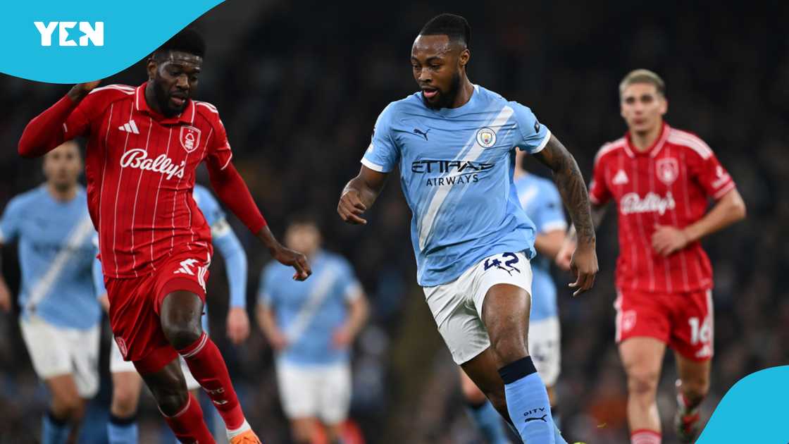 English Media, Antoine Semenyo, Semenyo's volley, Semenyo's goal, Manchester City, Man City draw with Nottingham Forest, Nottingham, Semenyo's form at Man City, Semenyo's stats at Man City.