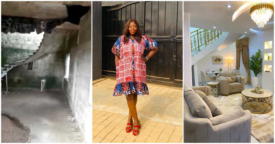A lady shares how she transformed an uncompleted building into a nice home