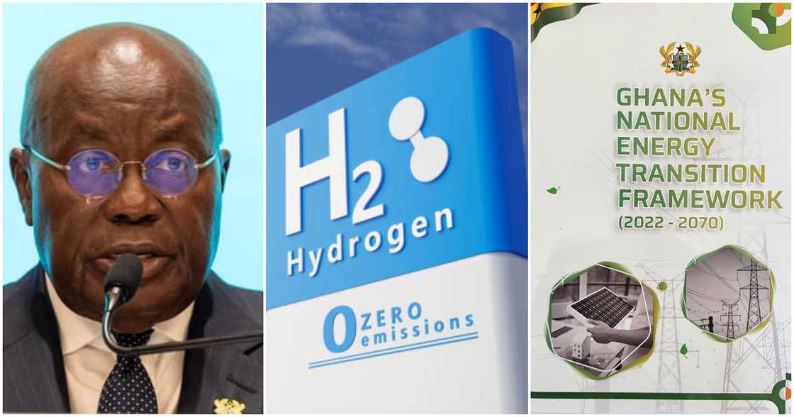 Nana Akufo-Addo has said Ghana will soon introduce hydrogen gas in the country's renewable energy mix. Nana Akufo-Addo has said Ghana will soon introduce hydrogen gas in the country's renewable energy mix.
