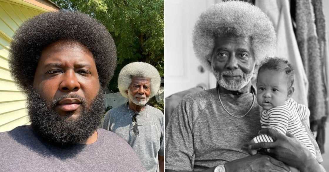 Man Shares, Then and Now, Pics With Pops, World Afro Day Man Shares, Then and Now, Pics With Pops, World Afro Day