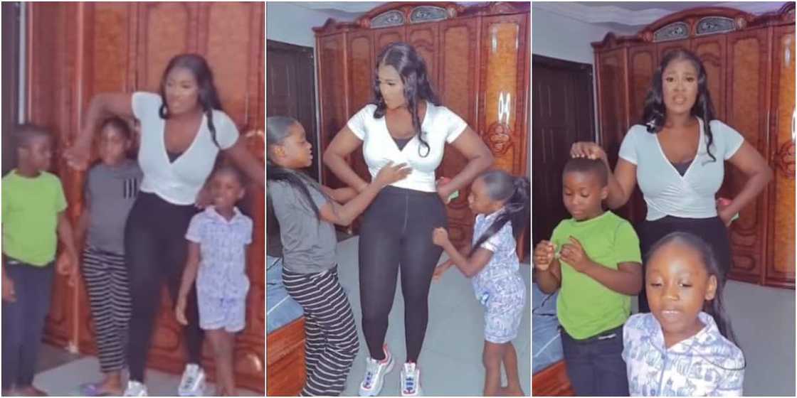 Mercy Johnson and her kids Mercy Johnson and her kids