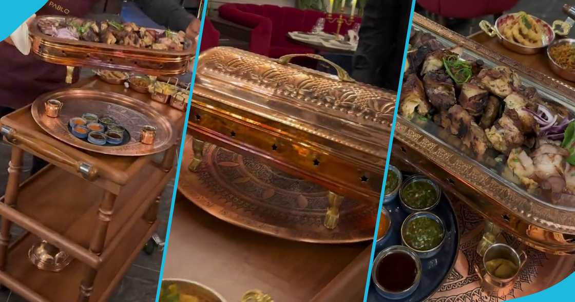 Photos of a meat platter at a restaurant in Accra