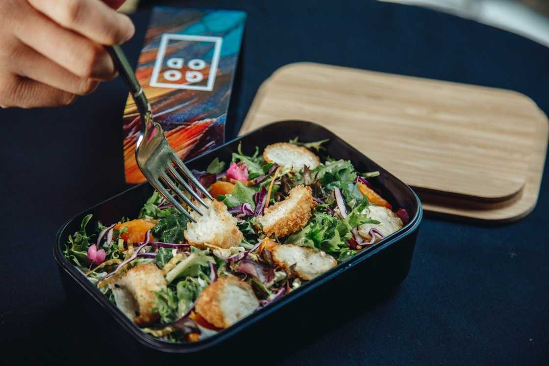 This handout picture obtained on June 21, 2023 courtesy of GOOD Meat shows a meal made of cultured chicken for JW Marriott hotel This handout picture obtained on June 21, 2023 courtesy of GOOD Meat shows a meal made of cultured chicken for JW Marriott hotel