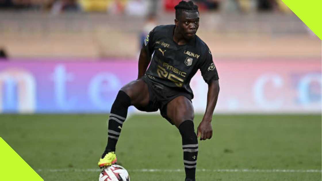 Alidu Seidu in action for Stade Rennais against AS Monaco in Ligue 1. Alidu Seidu in action for Stade Rennais against AS Monaco in Ligue 1.