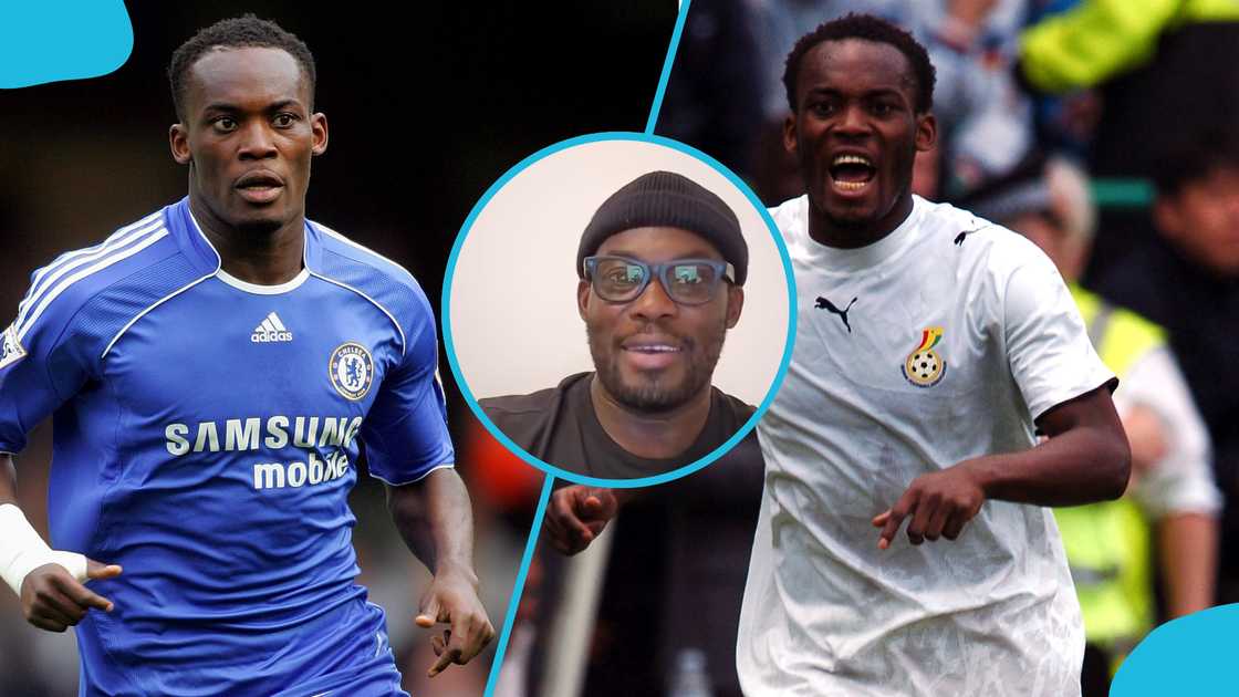 Former Chelsea and Black Stars midfielder Michael Essien vibes to popular 'Bra Emma' Friday jam. Photos by Sportsphoto/Allstar/Getty, @auntiededei/X and John Walton - EMPICS/Getty. Former Chelsea and Black Stars midfielder Michael Essien vibes to popular 'Bra Emma' Friday jam. Photos by Sportsphoto/Allstar/Getty, @auntiededei/X and John Walton - EMPICS/Getty.