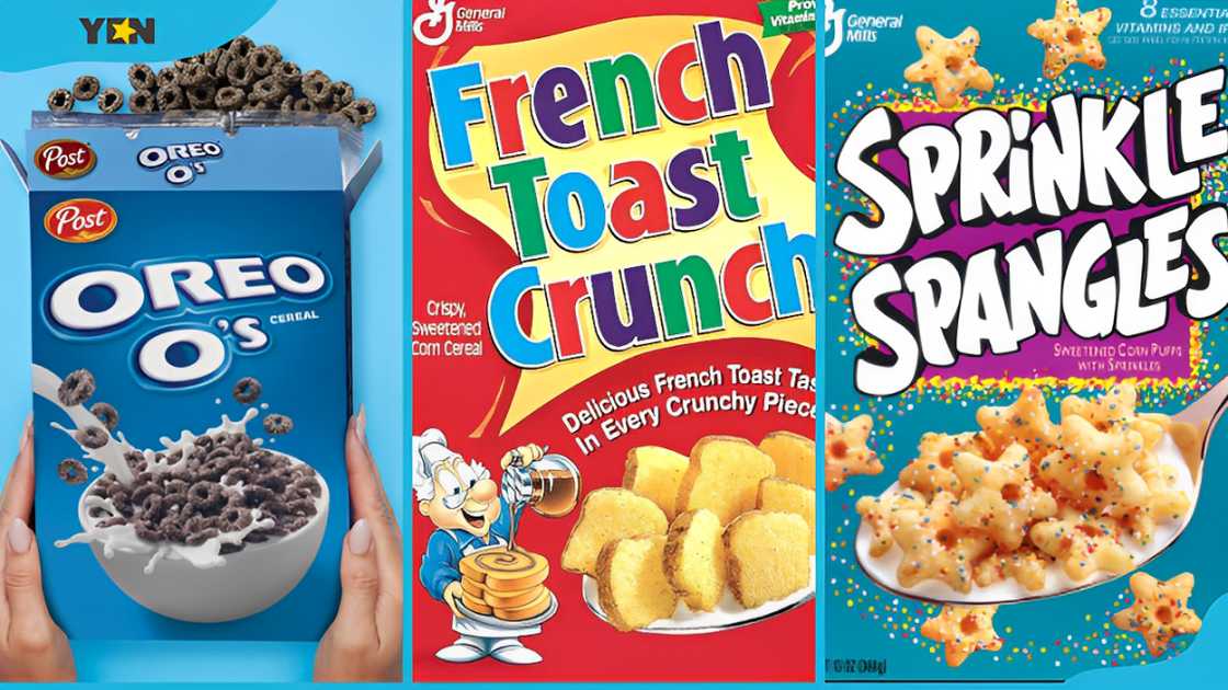 Oreo O's (L), French Toast Crunch (M) and Sprinkle Spangles (R)