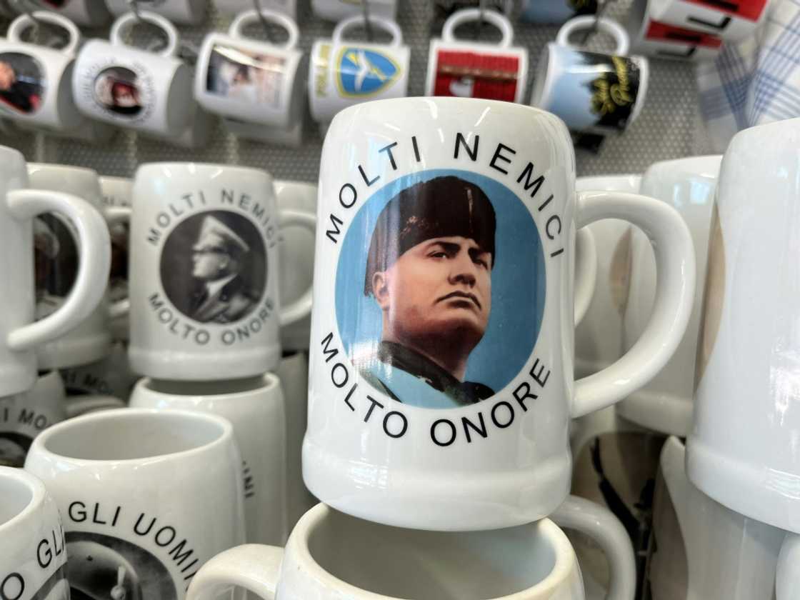 Many shops in Predappio sell Fascist souvenirs Many shops in Predappio sell Fascist souvenirs