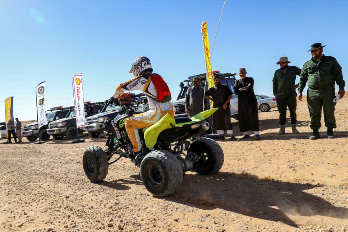 Touting photos of the bikes and four-wheel drives against a backdrop of palm trees and brilliant golden sand, the organisers hope to attract attention from beyond Libya's frontiers Touting photos of the bikes and four-wheel drives against a backdrop of palm trees and brilliant golden sand, the organisers hope to attract attention from beyond Libya's frontiers