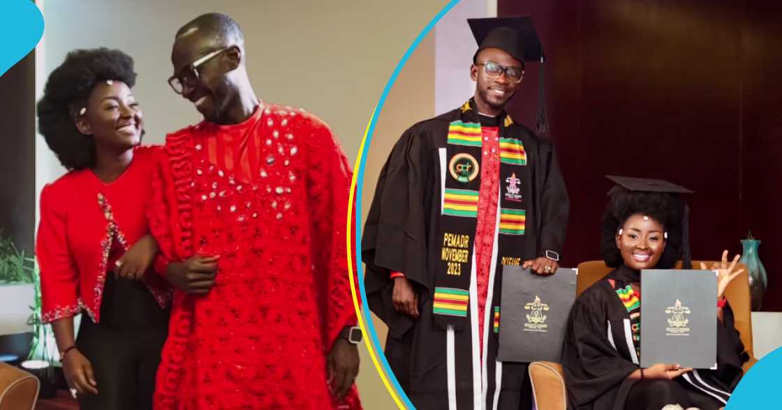 Okyeame Kwame and wife graduate