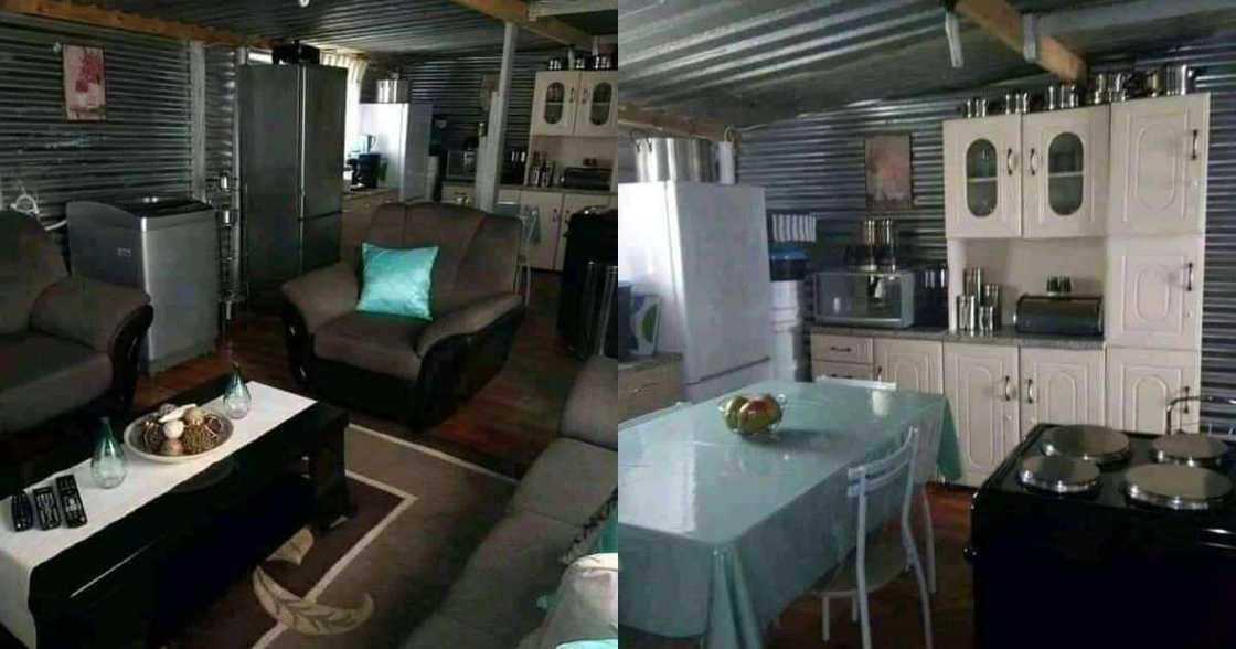 Beautiful shack, stunning, interior design, kitchen, dining room, lounge, Mzansi reacts