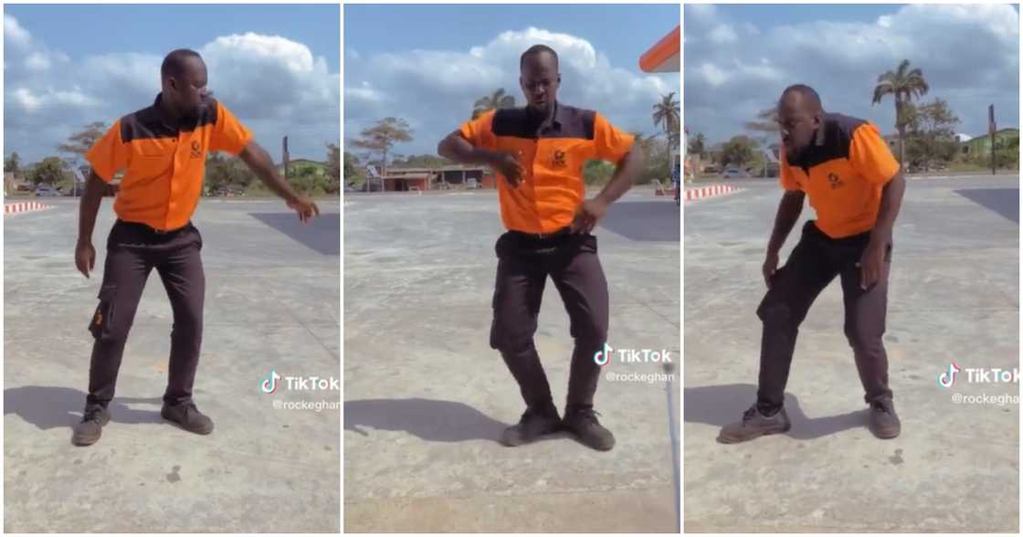 Photo of pump attendant dancing