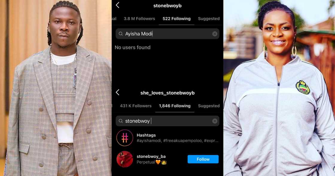 Stonebwoy and Ayisha Modi Unfollow each Other on Instagram Weeks After Gossip Claims Stonebwoy and Ayisha Modi Unfollow each Other on Instagram Weeks After Gossip Claims