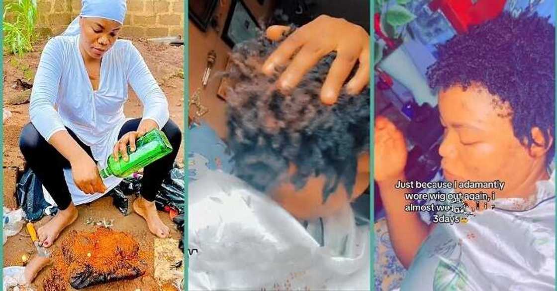 Lady with natural dreadlocks almost goes mad after wearing wig Lady with natural dreadlocks almost goes mad after wearing wig