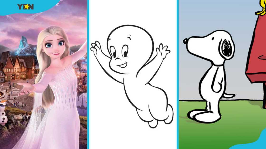 Queen Elsa, Casper the Friendly Ghost, Snoopy.