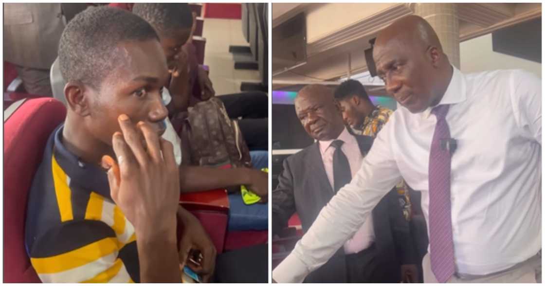 Photos of Tobinco CEO and blind man Photos of Tobinco CEO and blind man