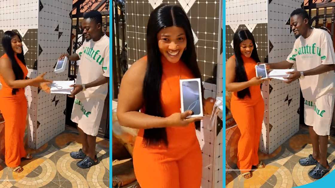 Lil Win, Maame Serwaa, Lil Win and wife, iPhone 16, Lil Win gifts his wife iPhone 16, Lil Win's plush home Lil Win, Maame Serwaa, Lil Win and wife, iPhone 16, Lil Win gifts his wife iPhone 16, Lil Win's plush home