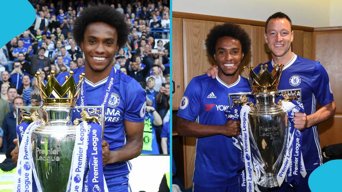 Willian beams with a smile after helping Chelsea win the 2016/17 Premier League title. Photos by Darren Walsh. Willian beams with a smile after helping Chelsea win the 2016/17 Premier League title. Photos by Darren Walsh.