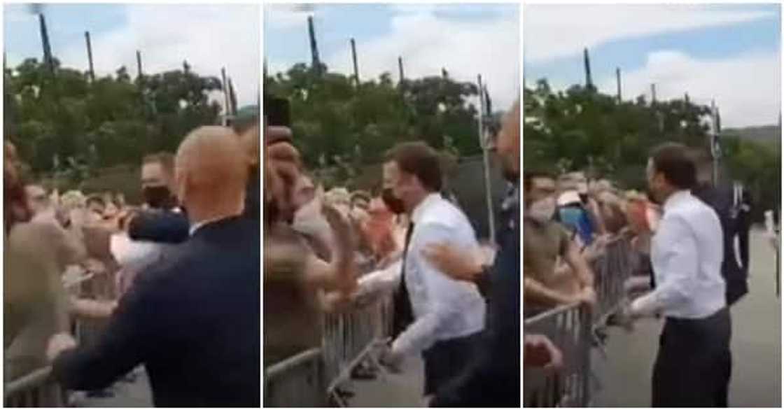 Breaking: Commotion as angry man slaps French President Macron in the face Breaking: Commotion as angry man slaps French President Macron in the face