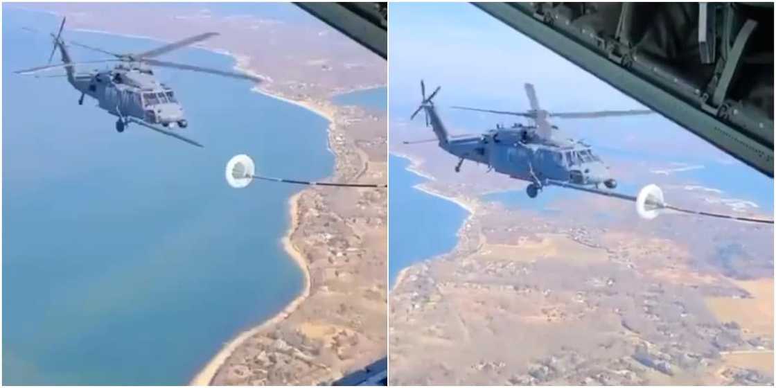 Video of Helicopter Refuelling in Midair Sparks Huge Reactions on social Media, Many are Not Impressed Video of Helicopter Refuelling in Midair Sparks Huge Reactions on social Media, Many are Not Impressed