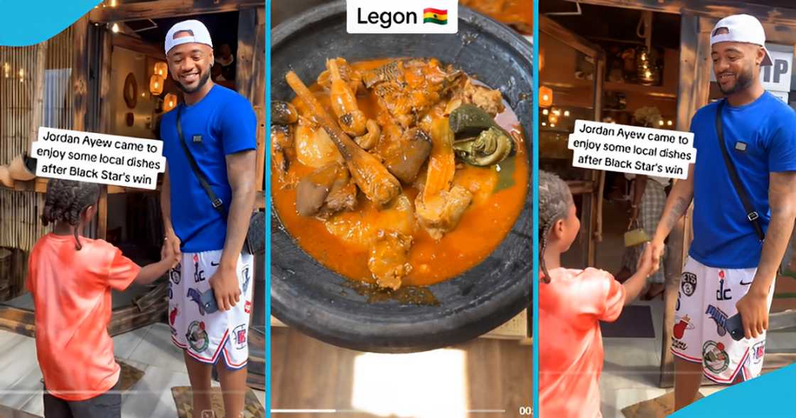 Jordan Ayew shows humble side as he eats local food at local chop bar