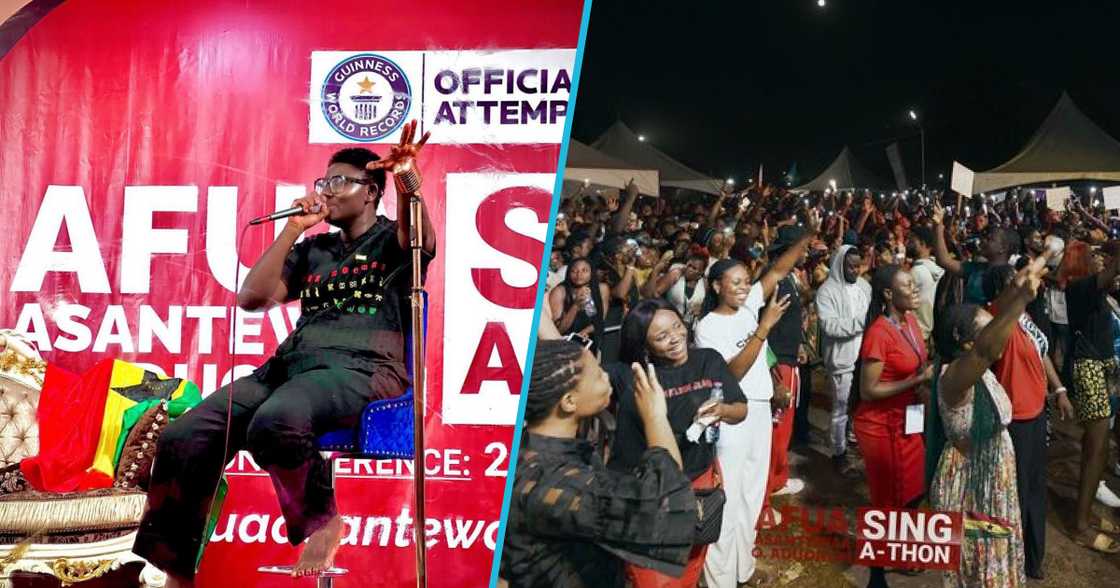 Afua Asantewaa attempting to break the sing-a-thon GWR Afua Asantewaa attempting to break the sing-a-thon GWR