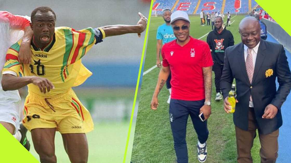 Andre Ayew celebrates father Abedi Pele.