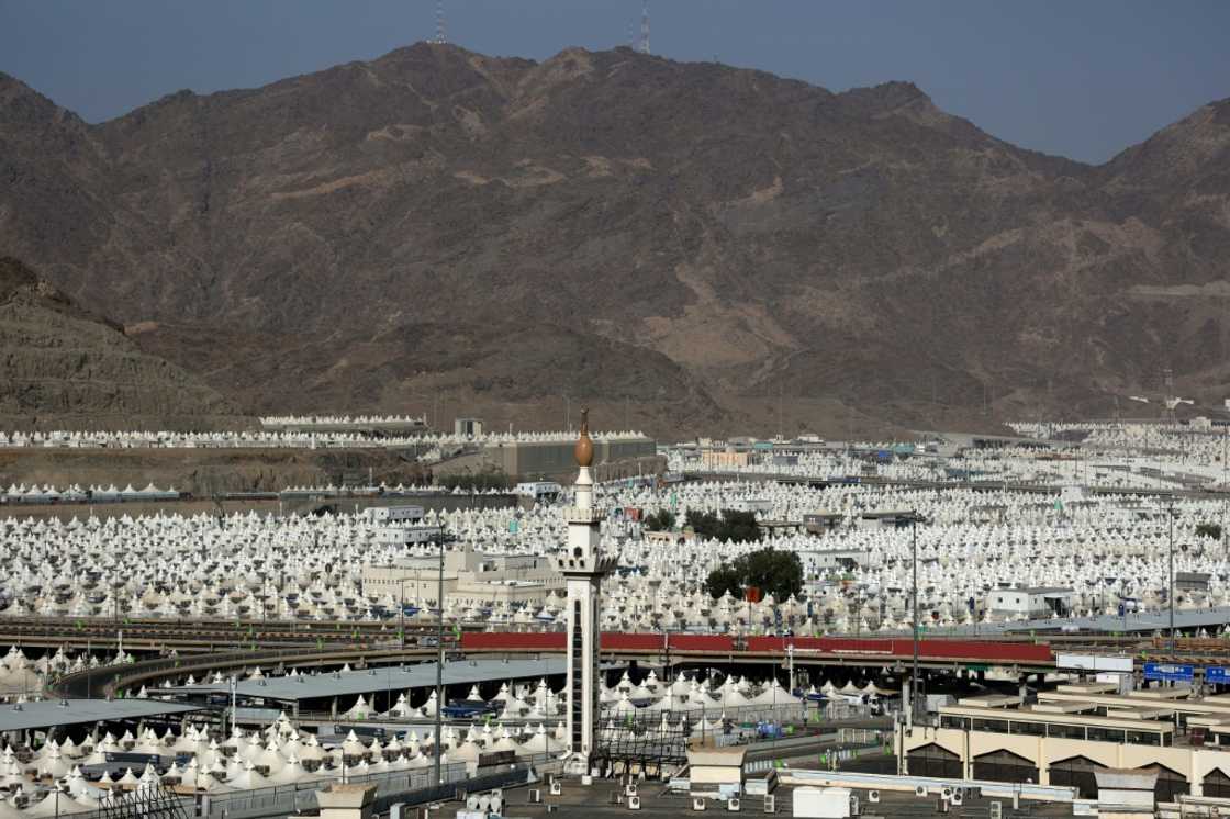 Tents have been set up to host pilgrims in Mina, near the holy Muslim city of Mecca