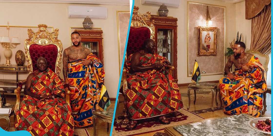 Memphis Depay meets Otumfuo Osei Tutu II