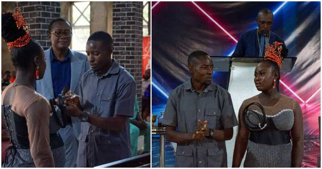 Reations as Nigerian couple get married on N50k budget, use their old clothes Reations as Nigerian couple get married on N50k budget, use their old clothes